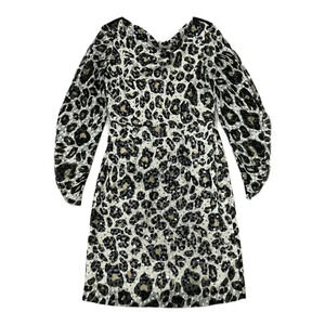 Antonio Melani Brown Leopard Print Sequin Drape Neck Dress 2